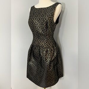 J.Crew Gold Floral Jacquard Dress